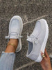 Women's Tennis Canvas Shoes, Solid Color Lightweight Athletic Shoes, Women's Non-Slip Casual Loafers, Exclusive Tennis-Style Flat Shoes